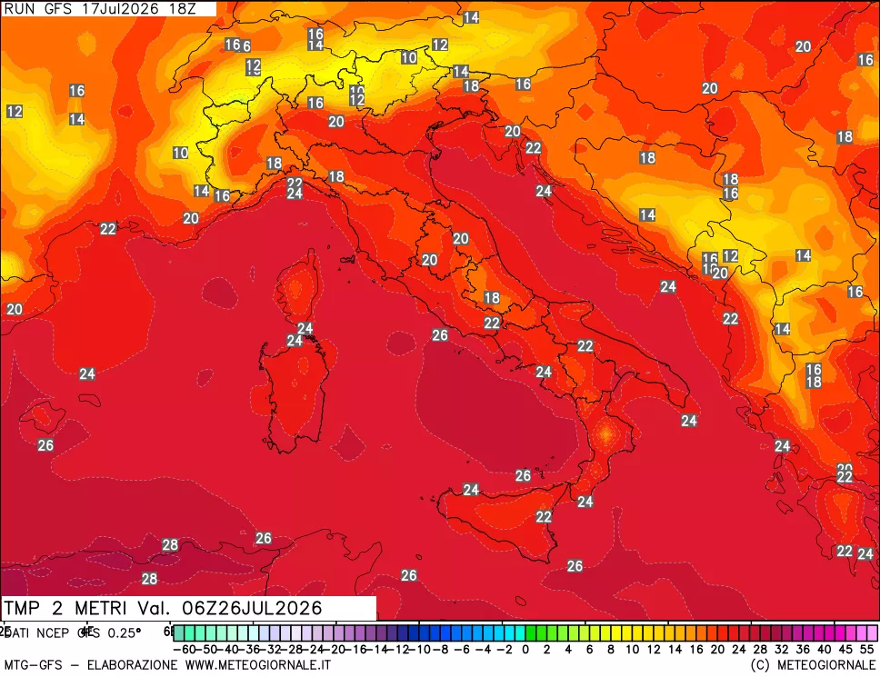 mappa Temp 2 metri
