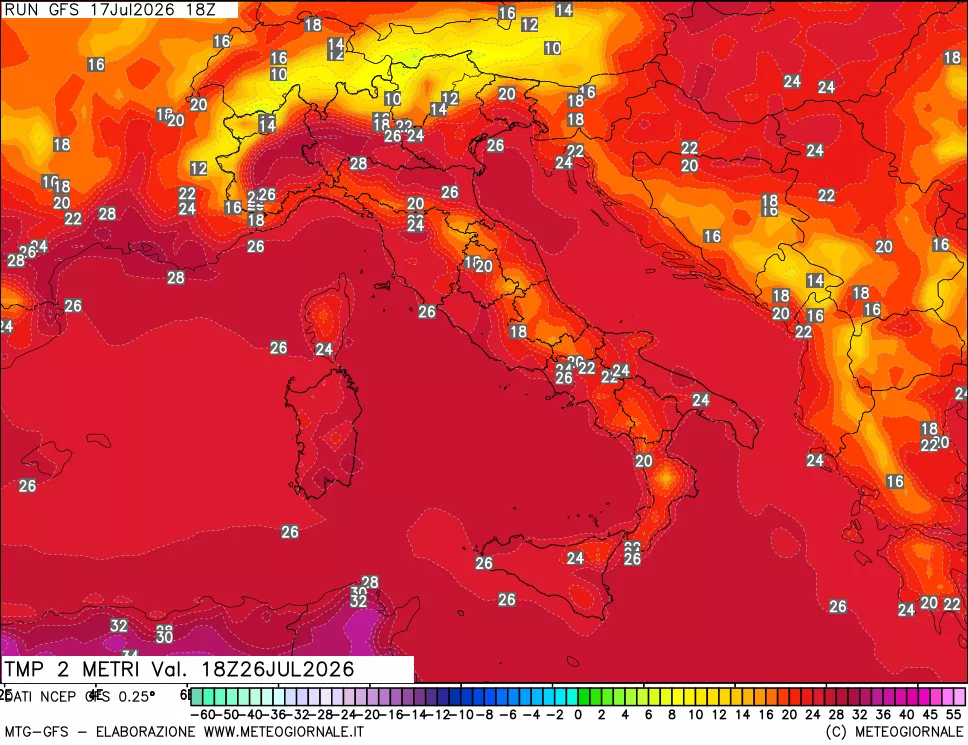 mappa Temp 2 metri