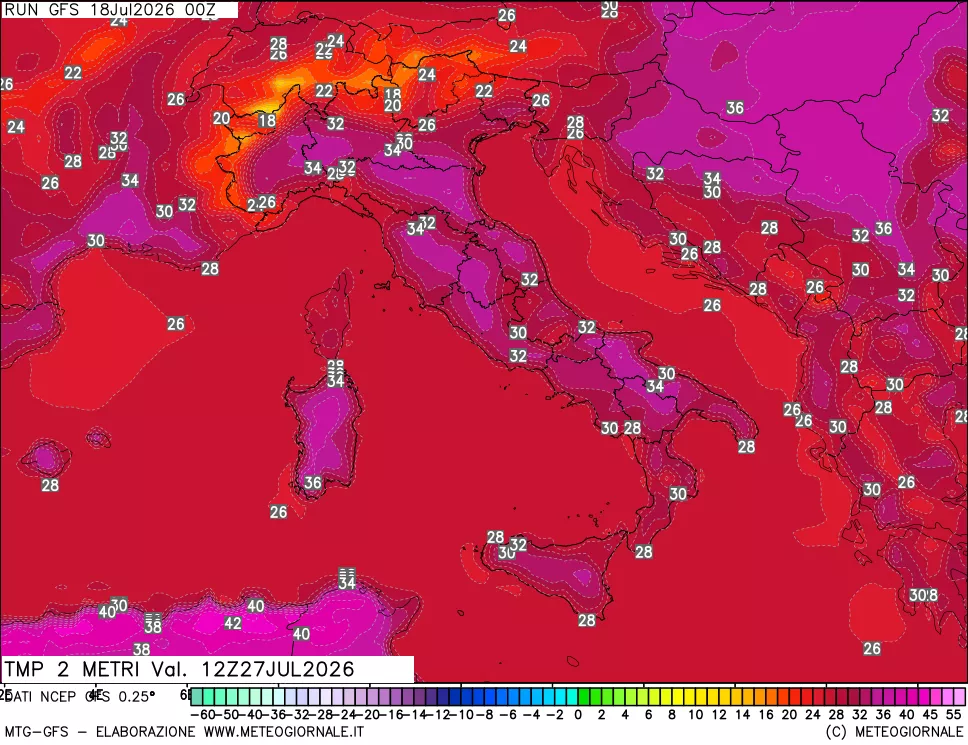 mappa Temp 2 metri