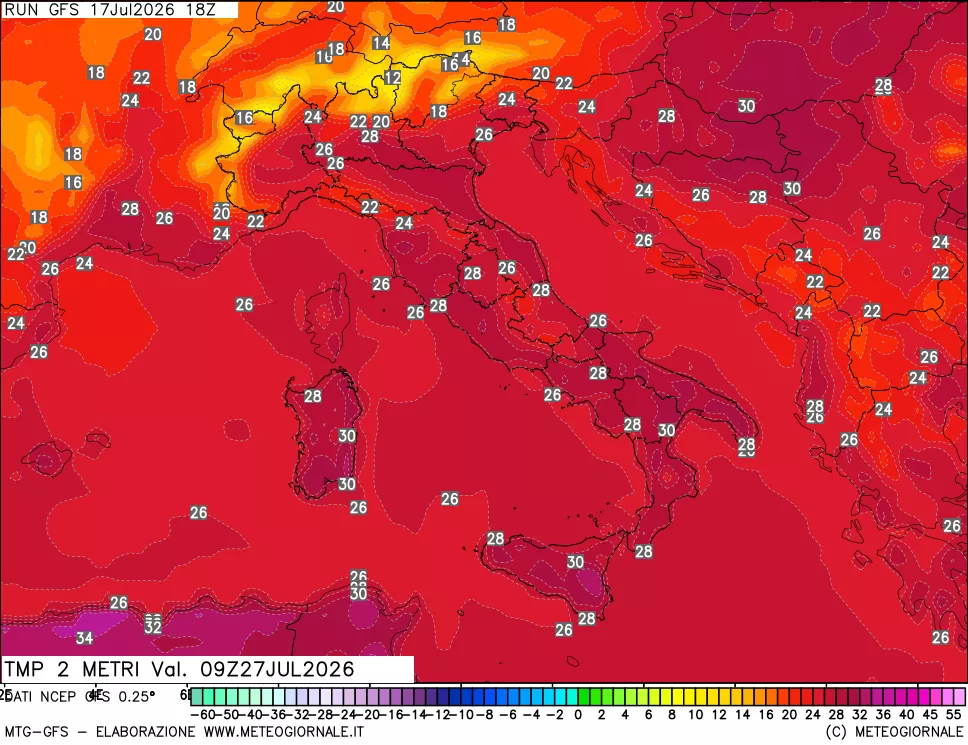 mappa Temp 2 metri