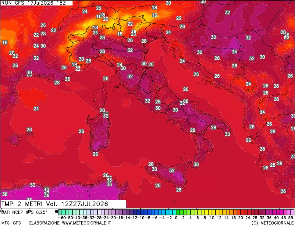 mappa Temp 2 metri