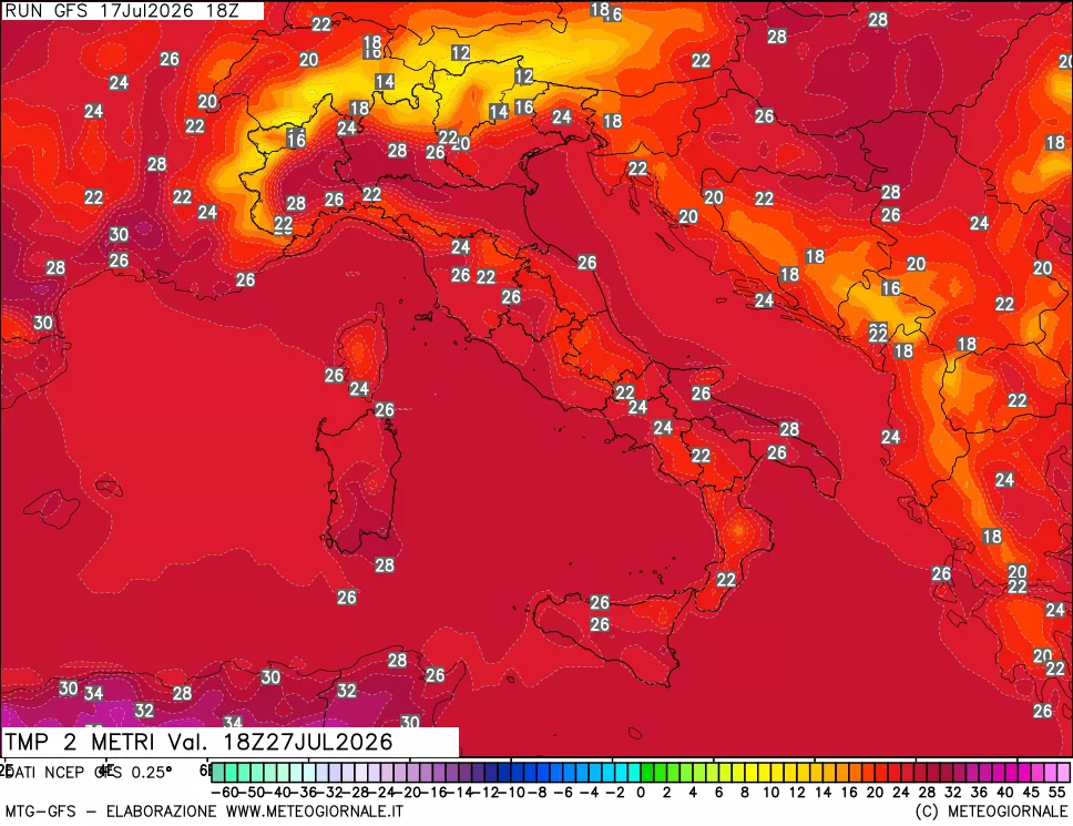mappa Temp 2 metri