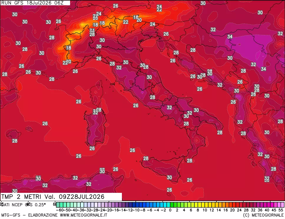 mappa Temp 2 metri