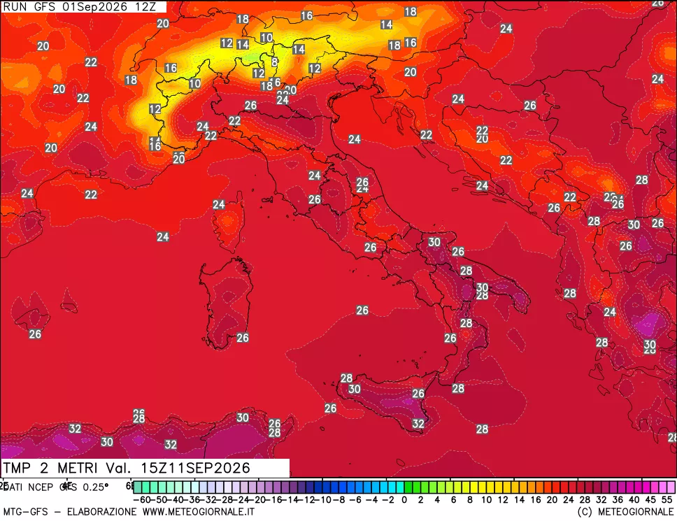 mappa Temp 2 metri