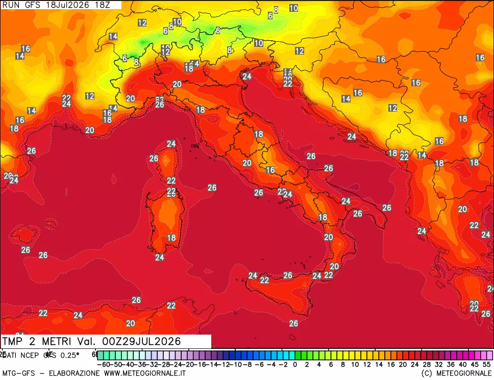 mappa Temp 2 metri