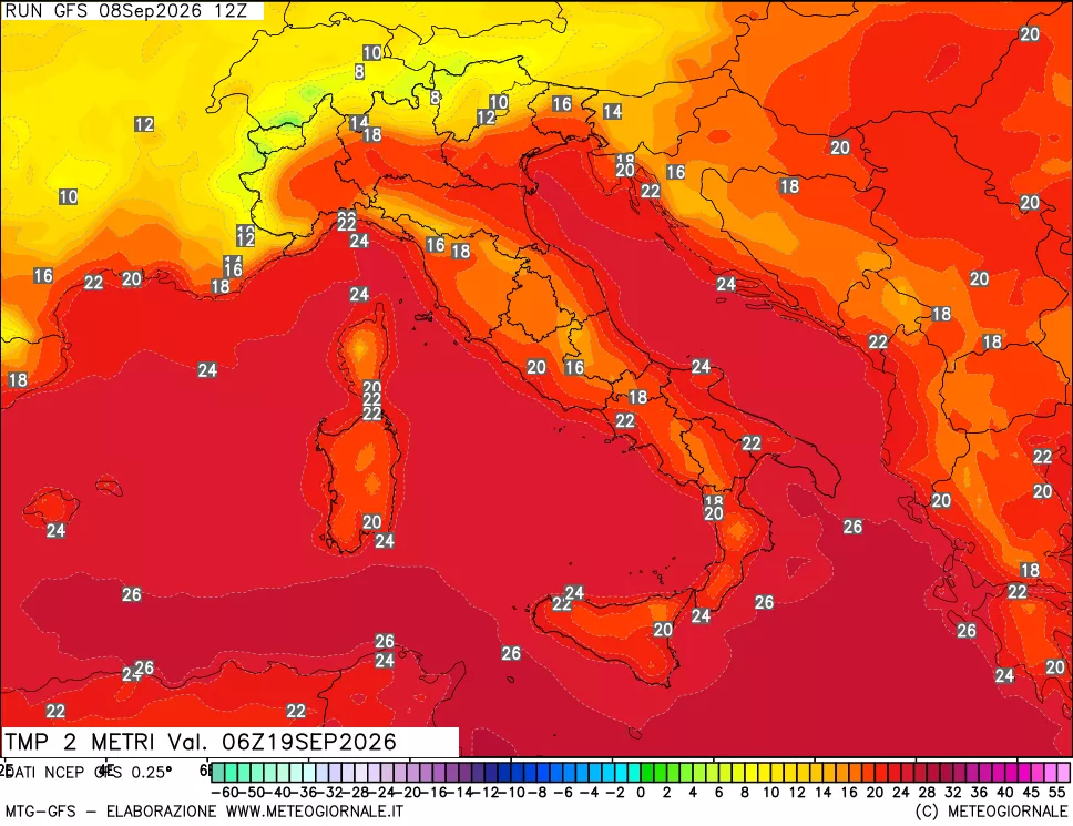 mappa Temp 2 metri