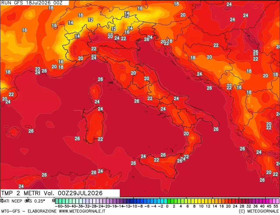 mappa Temp 2 metri