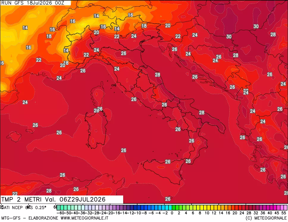 mappa Temp 2 metri