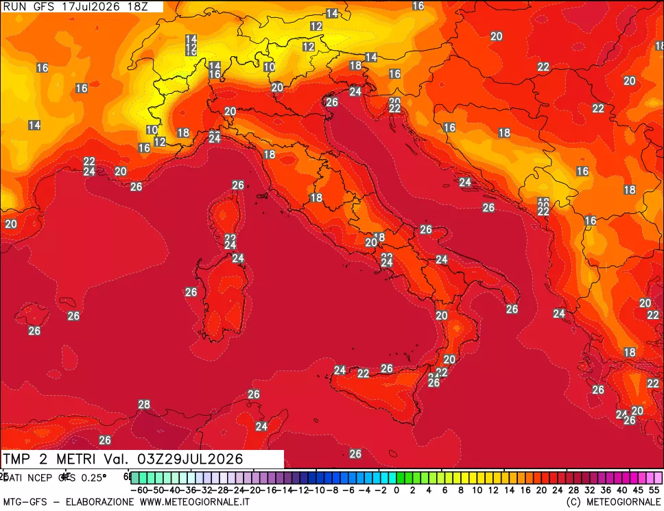 mappa Temp 2 metri