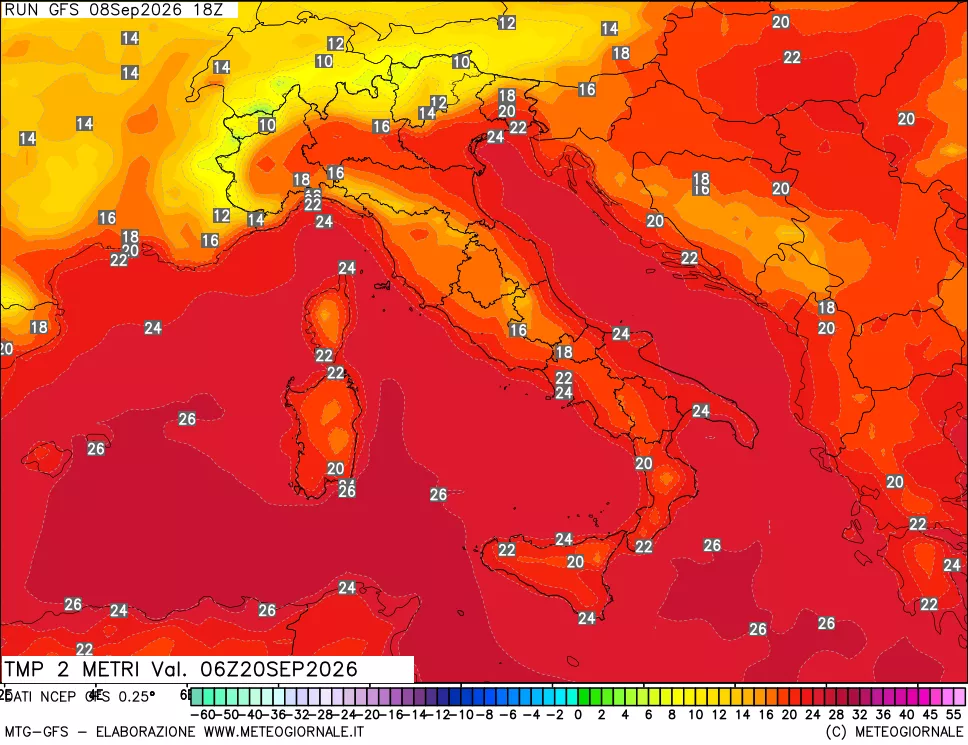 mappa Temp 2 metri