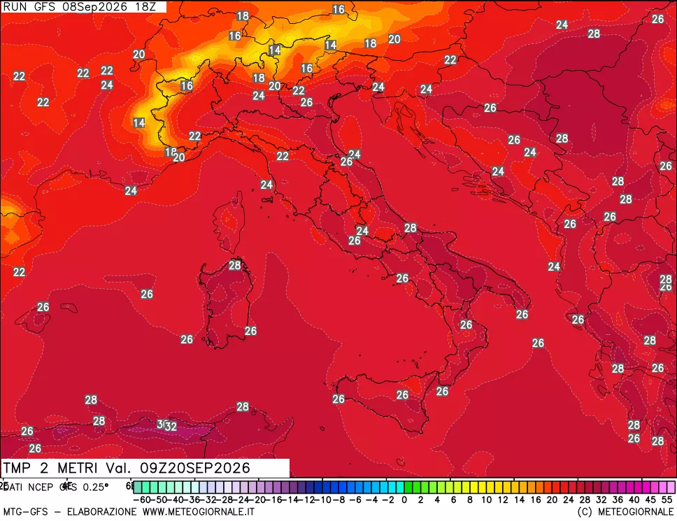 mappa Temp 2 metri