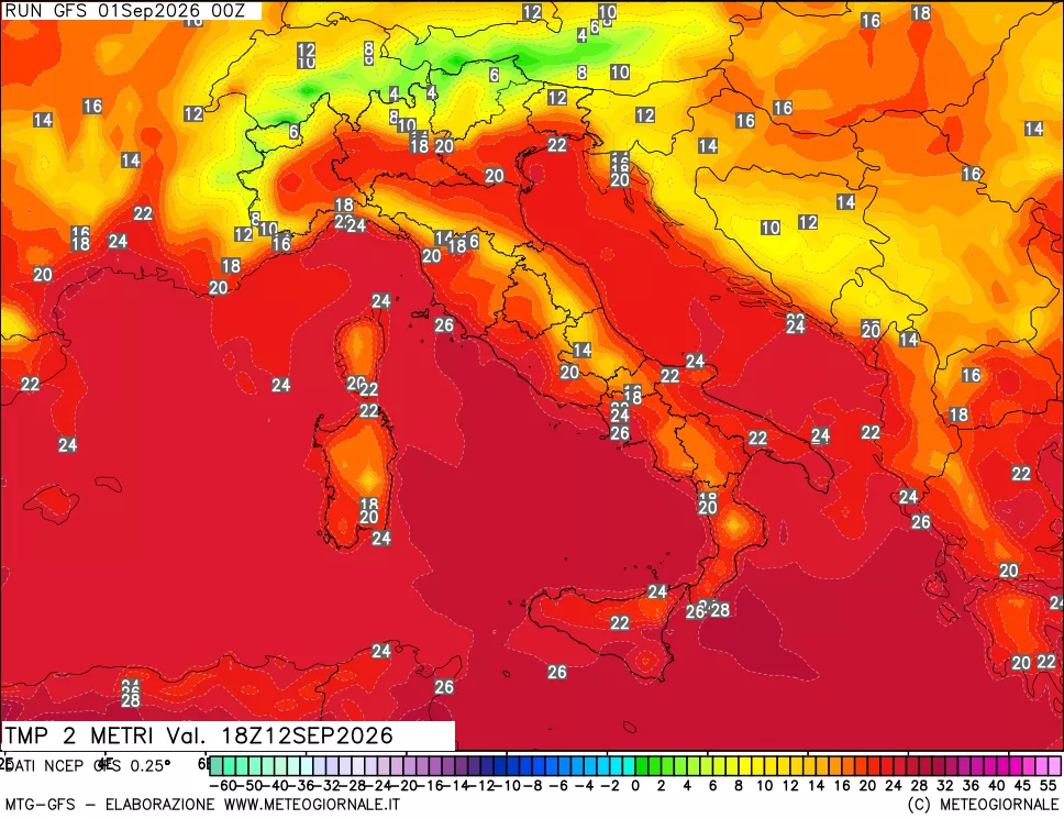 mappa Temp 2 metri