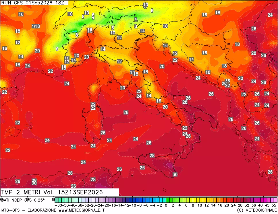 mappa Temp 2 metri