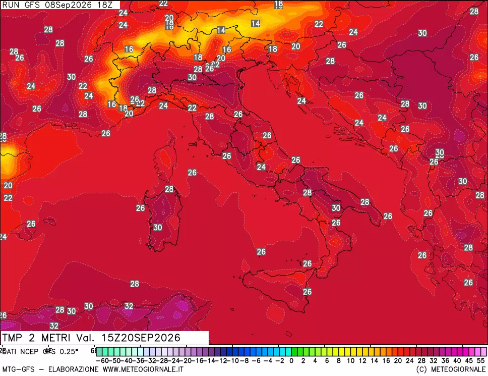 mappa Temp 2 metri