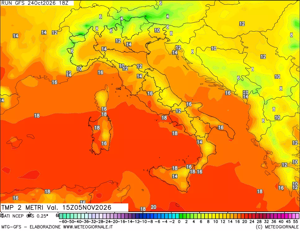 mappa Temp 2 metri