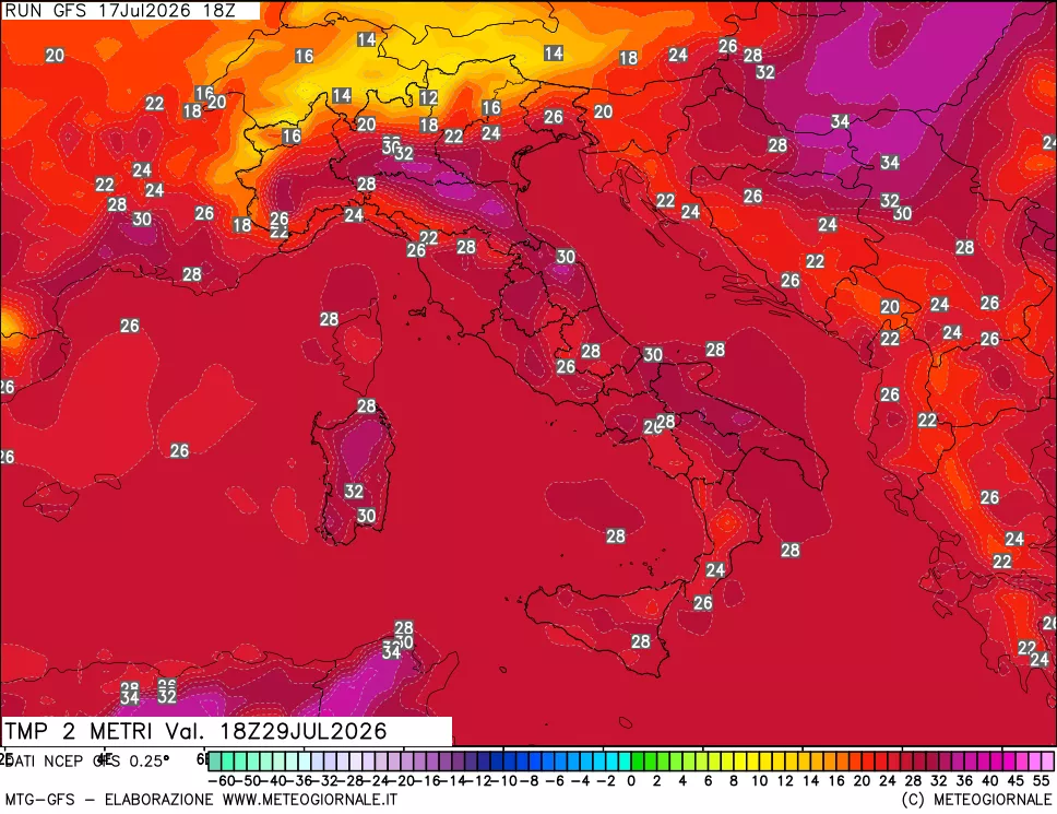 mappa Temp 2 metri