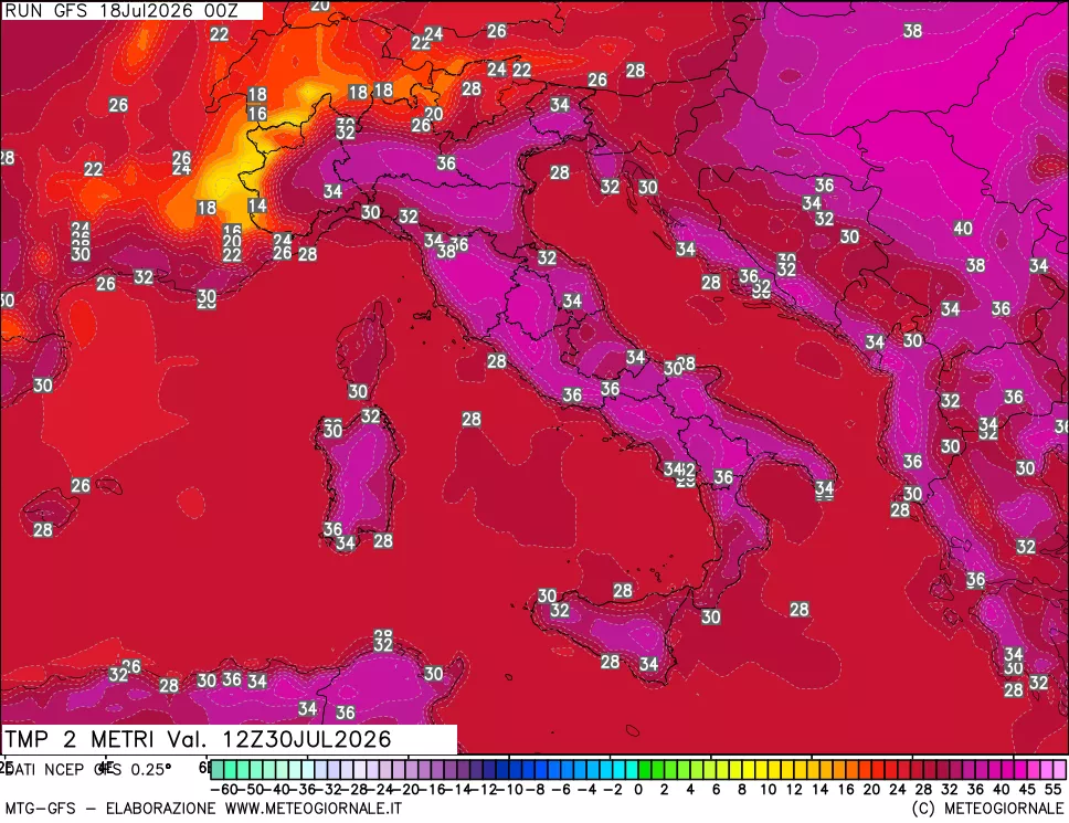 mappa Temp 2 metri