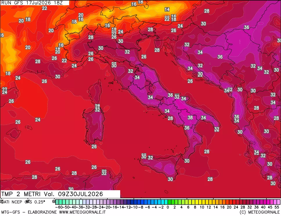 mappa Temp 2 metri