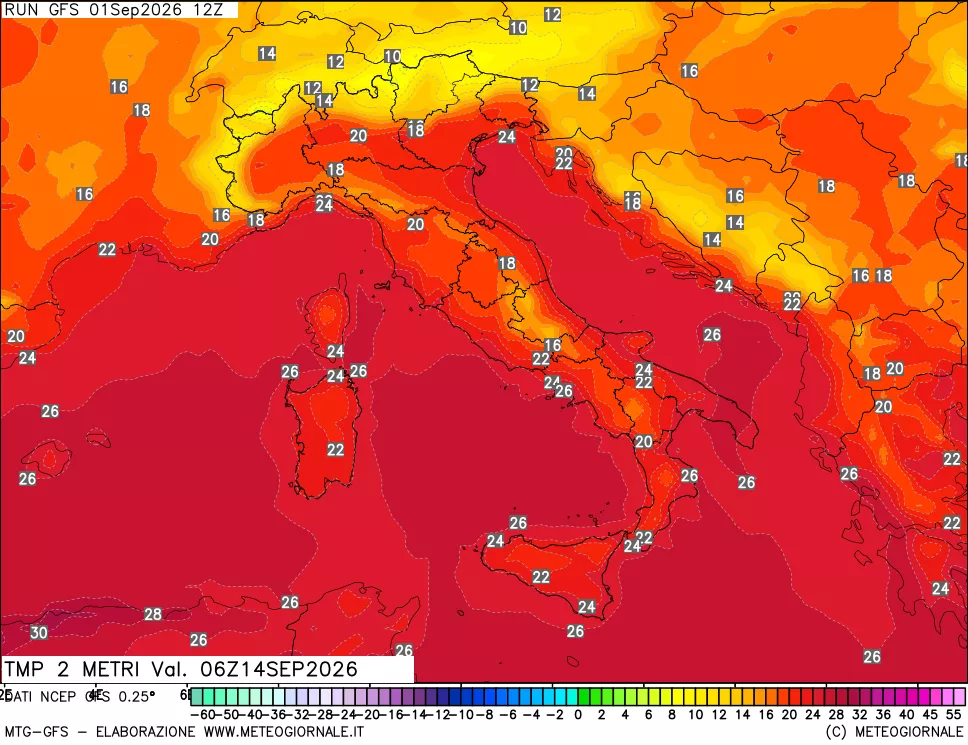 mappa Temp 2 metri