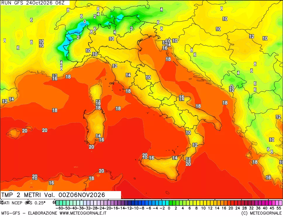 mappa Temp 2 metri