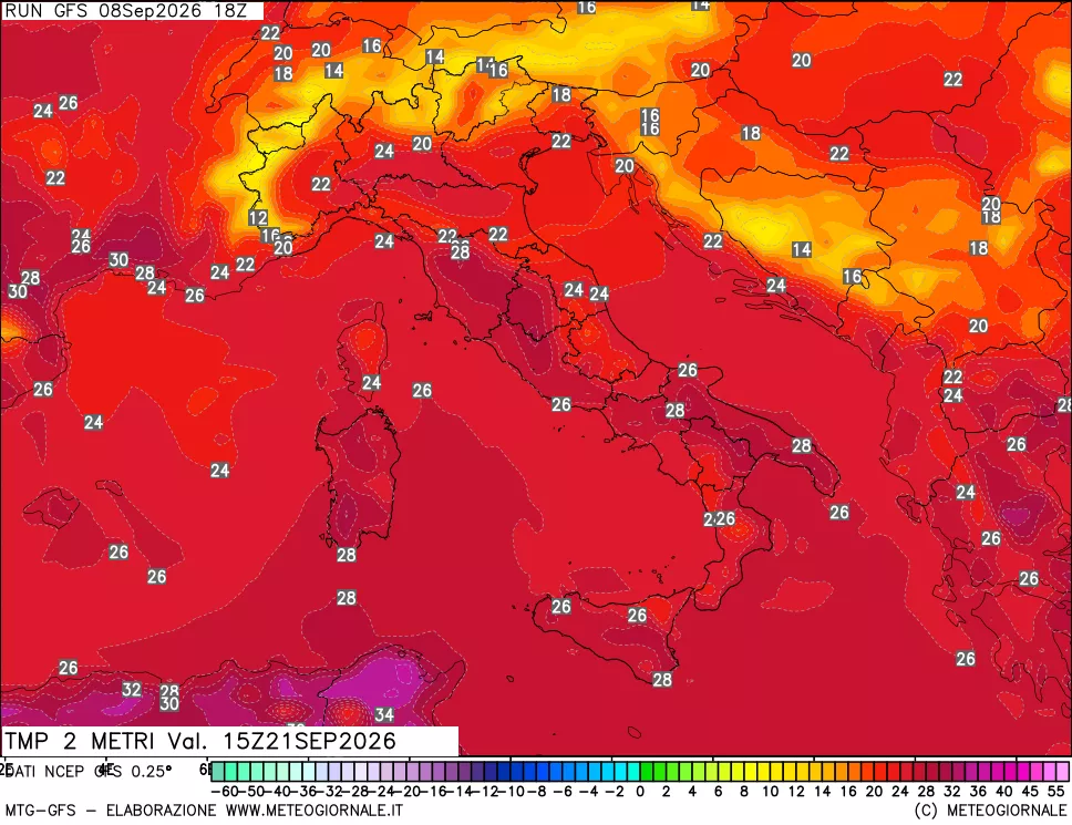 mappa Temp 2 metri