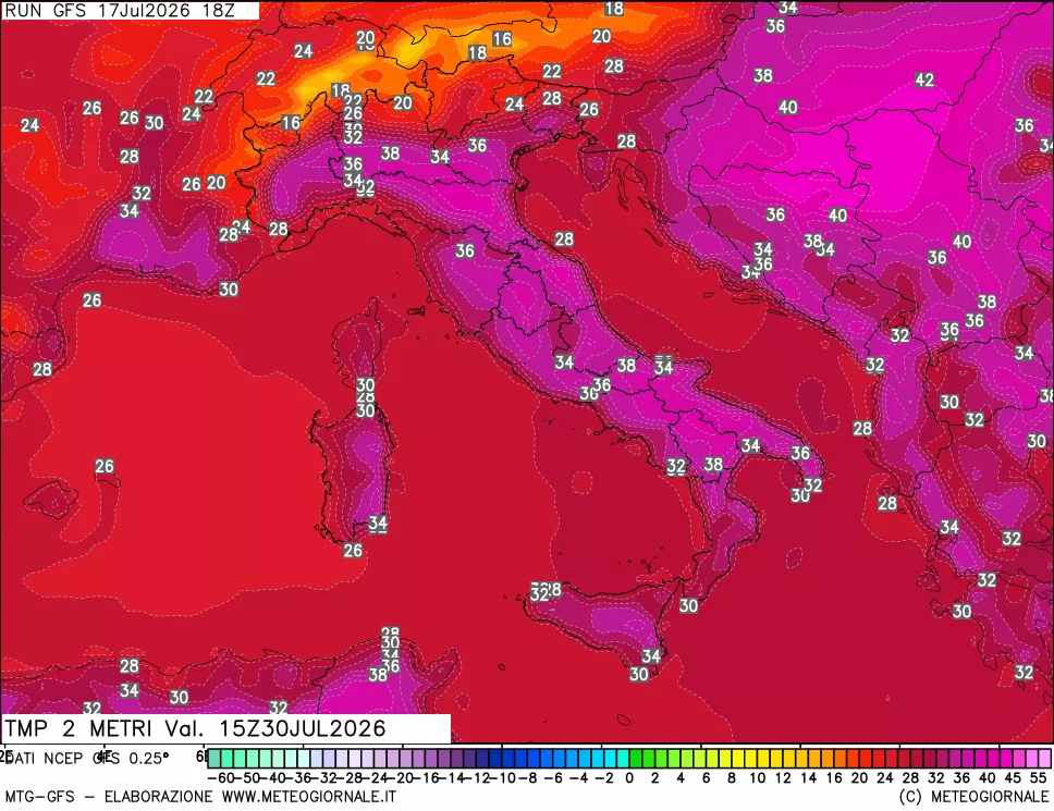 mappa Temp 2 metri