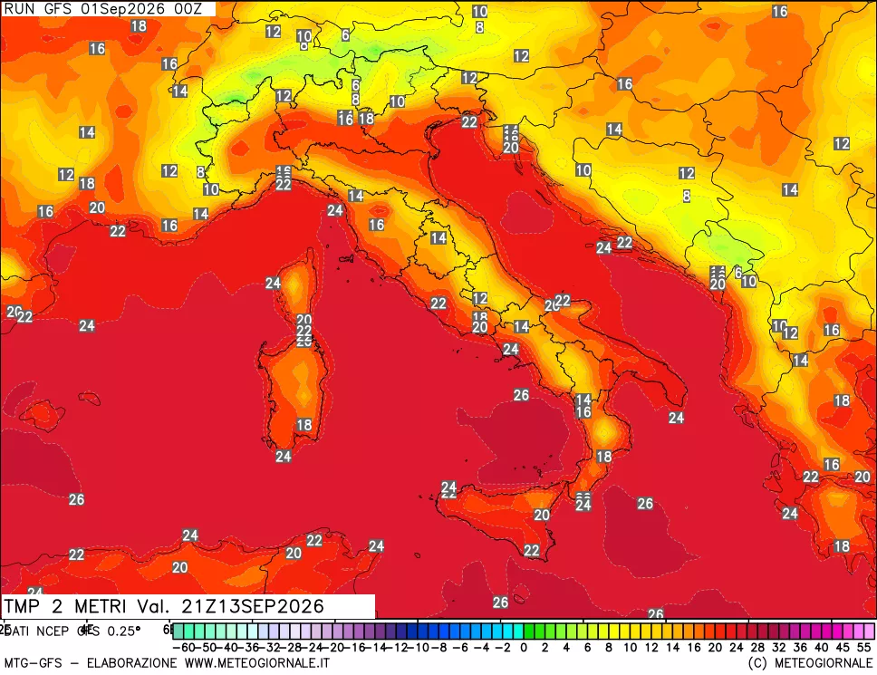 mappa Temp 2 metri