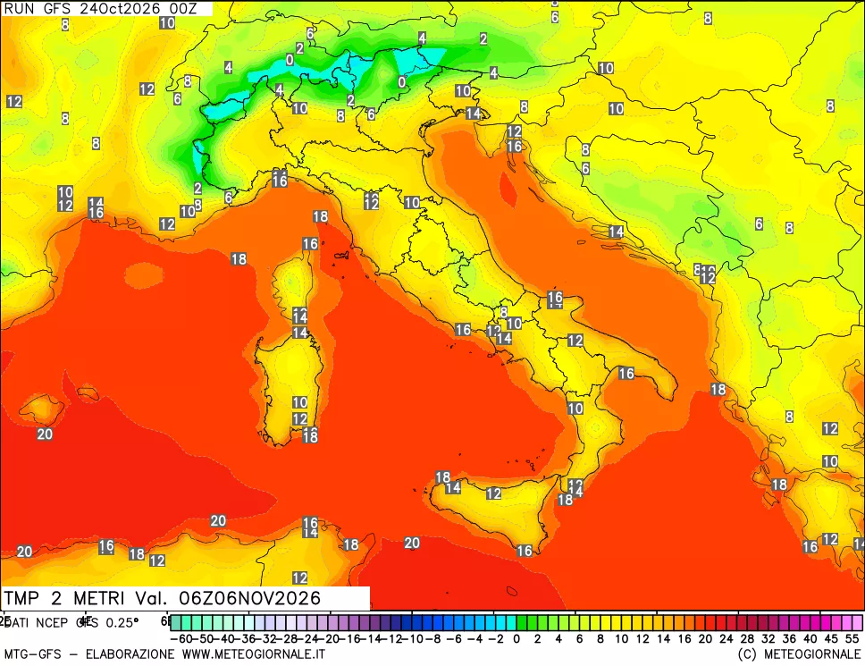 mappa Temp 2 metri