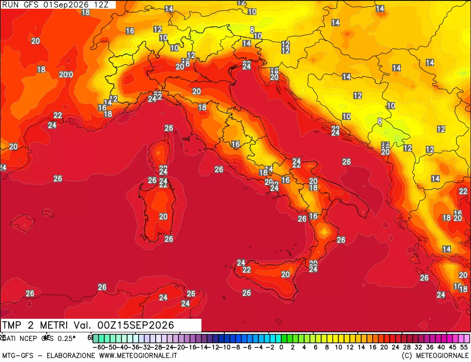 mappa Temp 2 metri
