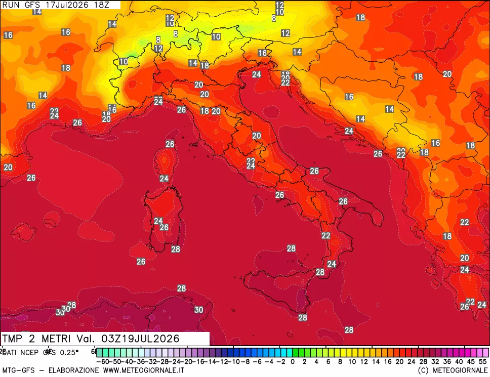 mappa Temp 2 metri