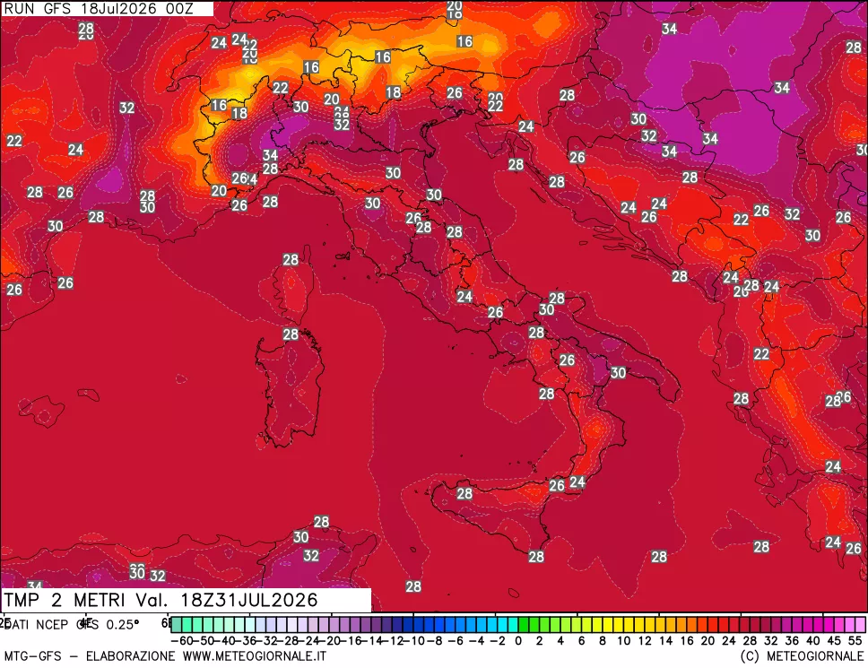 mappa Temp 2 metri