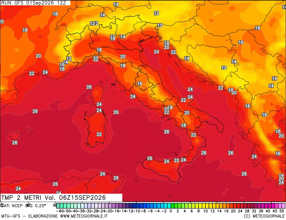 mappa Temp 2 metri