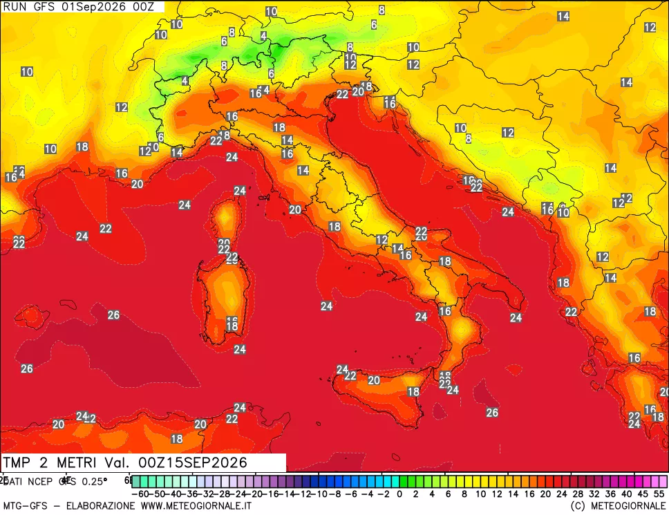mappa Temp 2 metri