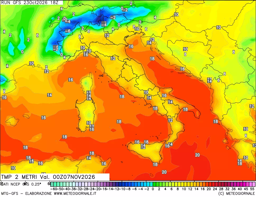mappa Temp 2 metri