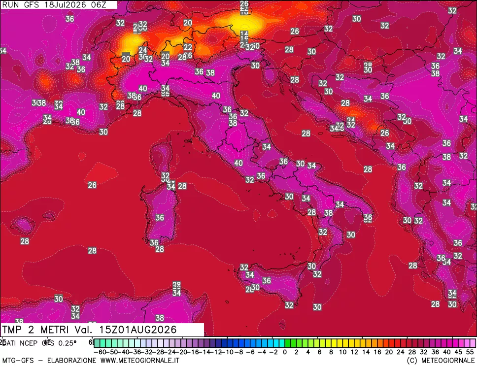 mappa Temp 2 metri