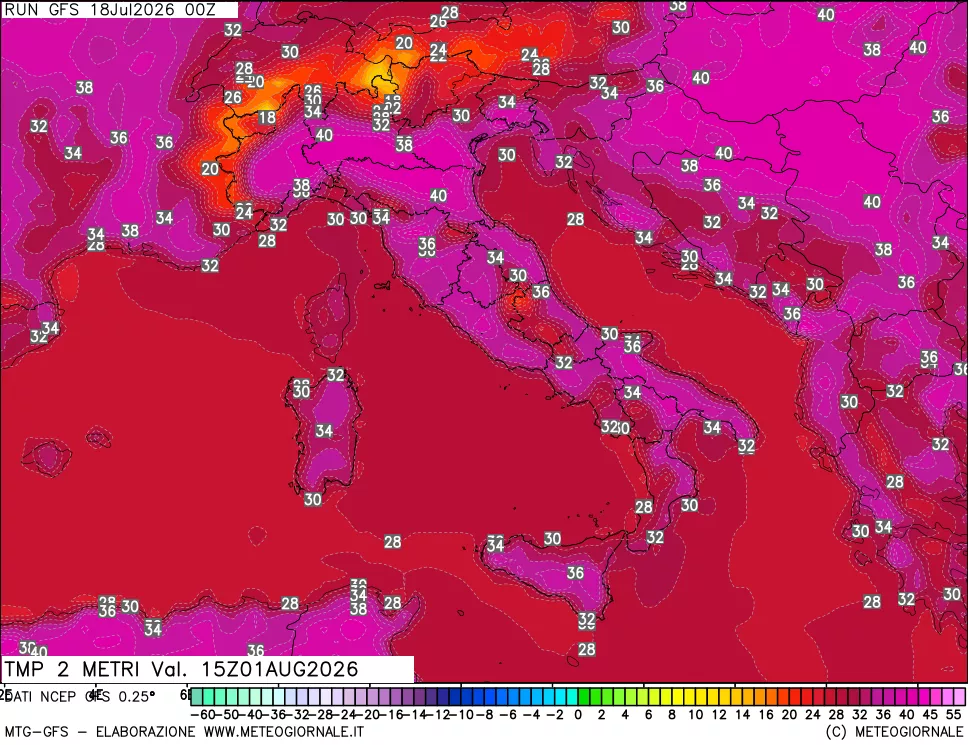 mappa Temp 2 metri