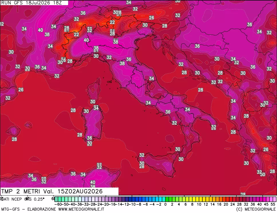 mappa Temp 2 metri