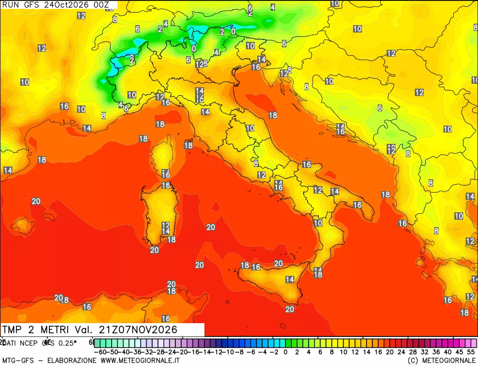 mappa Temp 2 metri