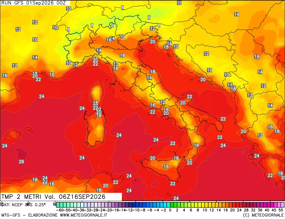 mappa Temp 2 metri