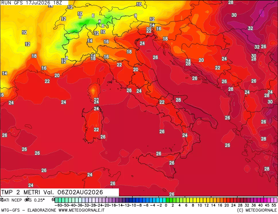 mappa Temp 2 metri