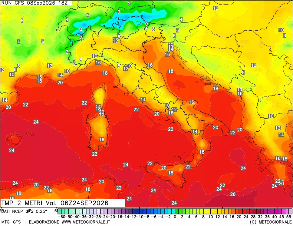 mappa Temp 2 metri