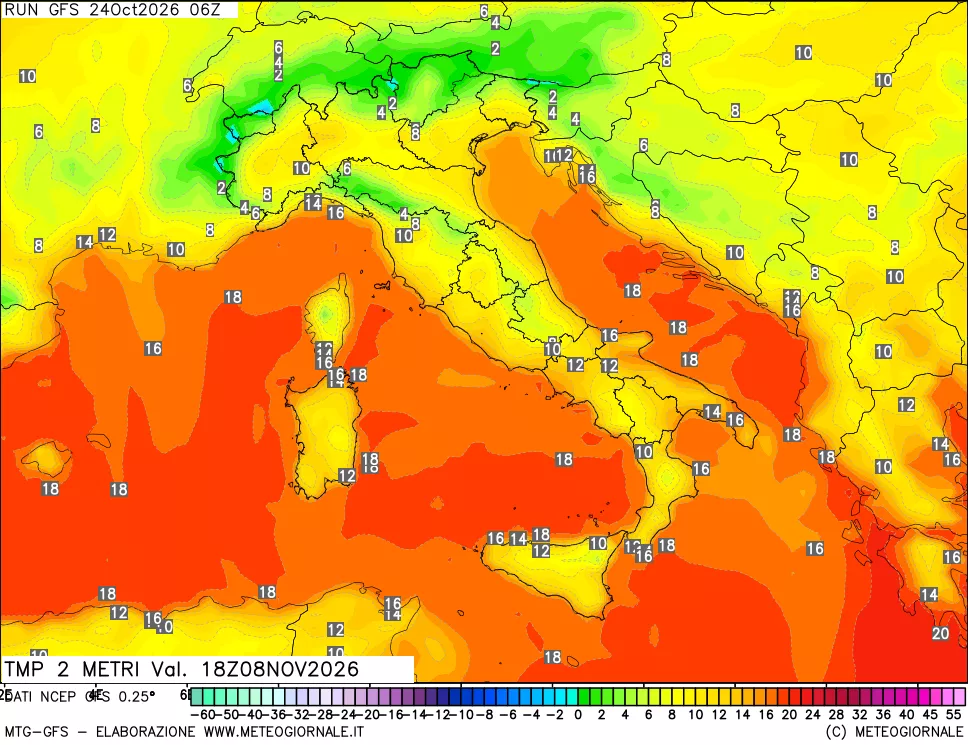 mappa Temp 2 metri
