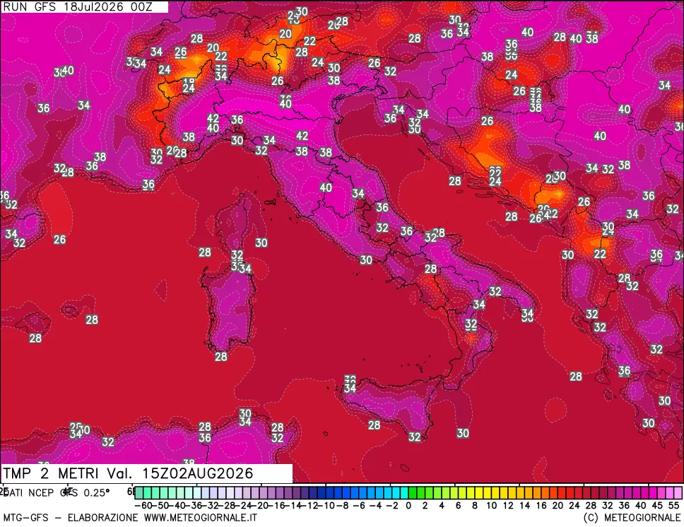 mappa Temp 2 metri