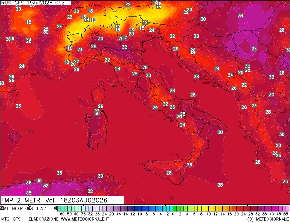 mappa Temp 2 metri