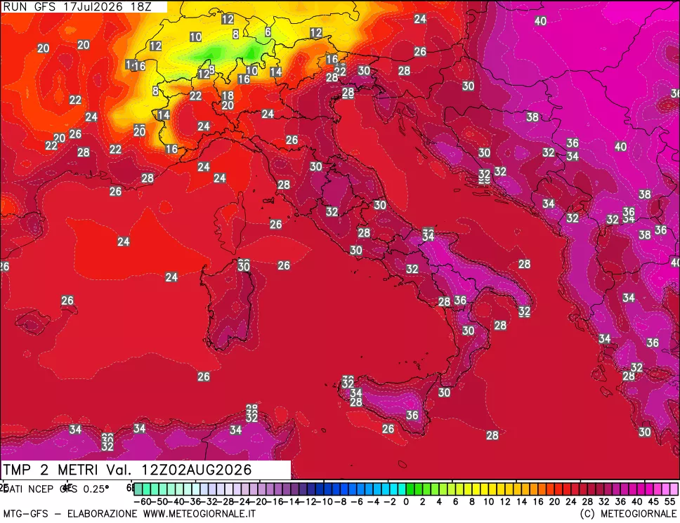 mappa Temp 2 metri