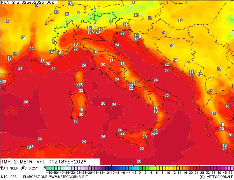 mappa Temp 2 metri