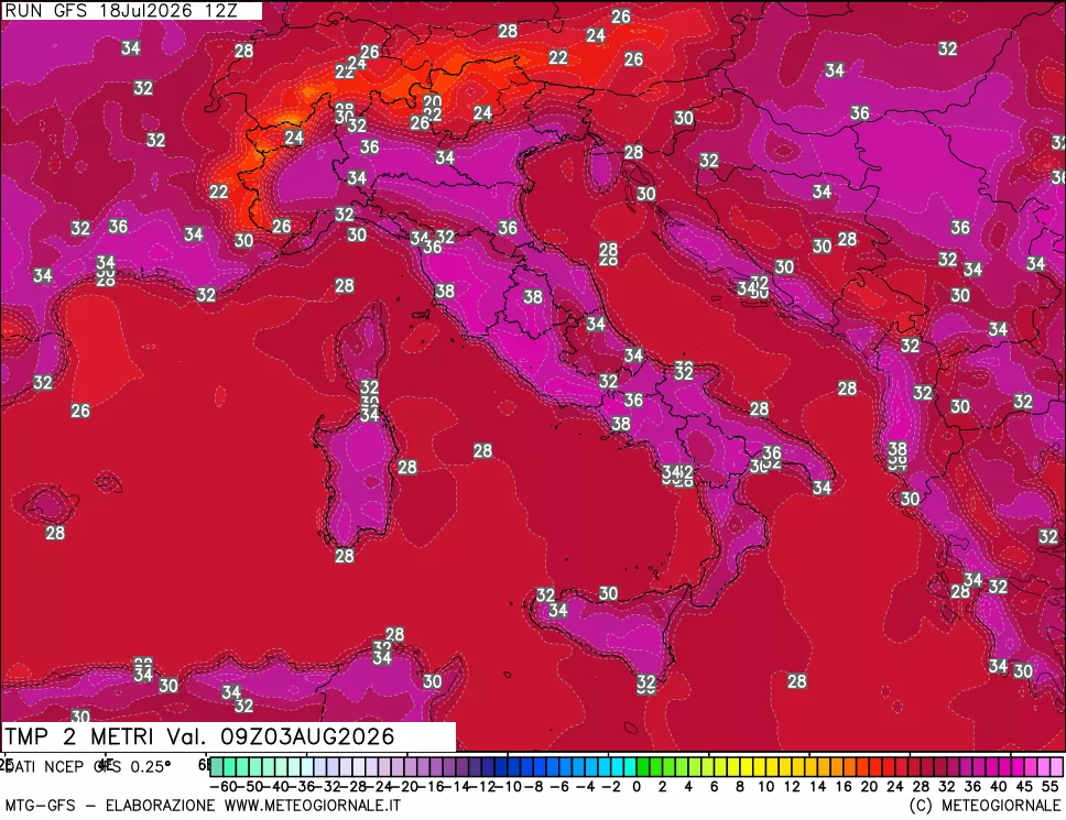mappa Temp 2 metri