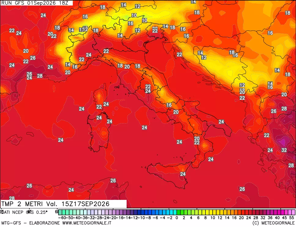 mappa Temp 2 metri