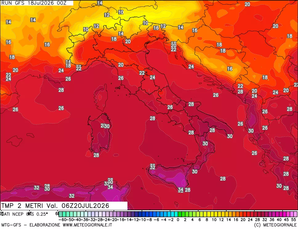 mappa Temp 2 metri