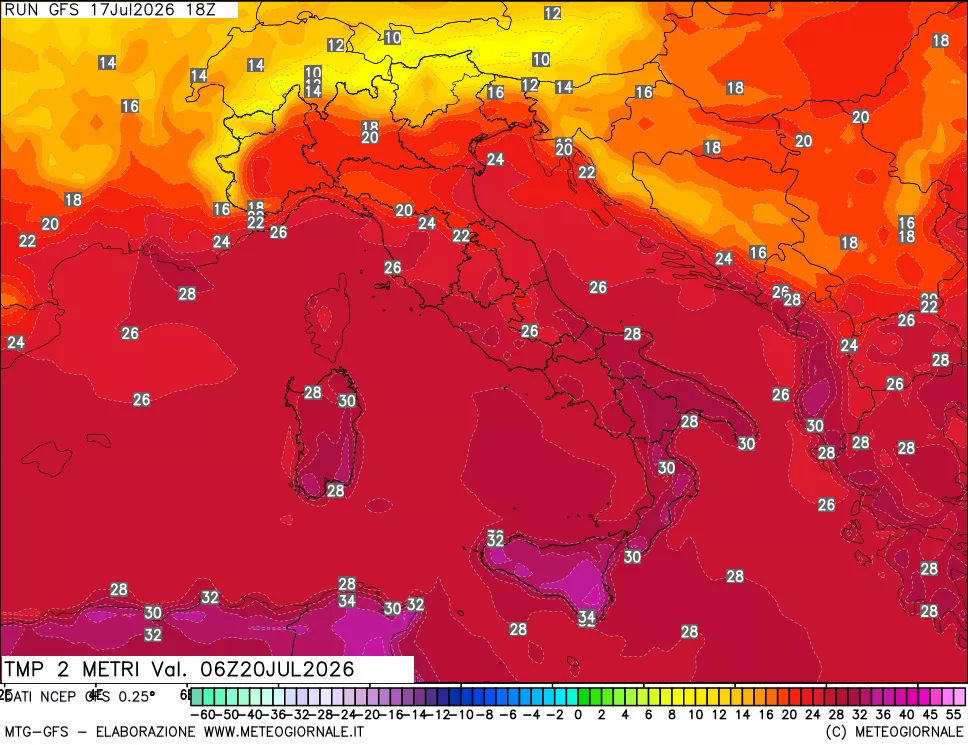 mappa Temp 2 metri